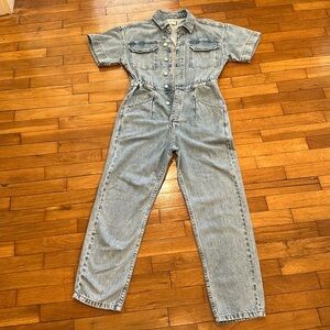 Free people Marci coverall Denim Jumpsuit